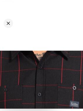 Sullen Black & Red Windowpane Men's Casual Button-Down Shirt